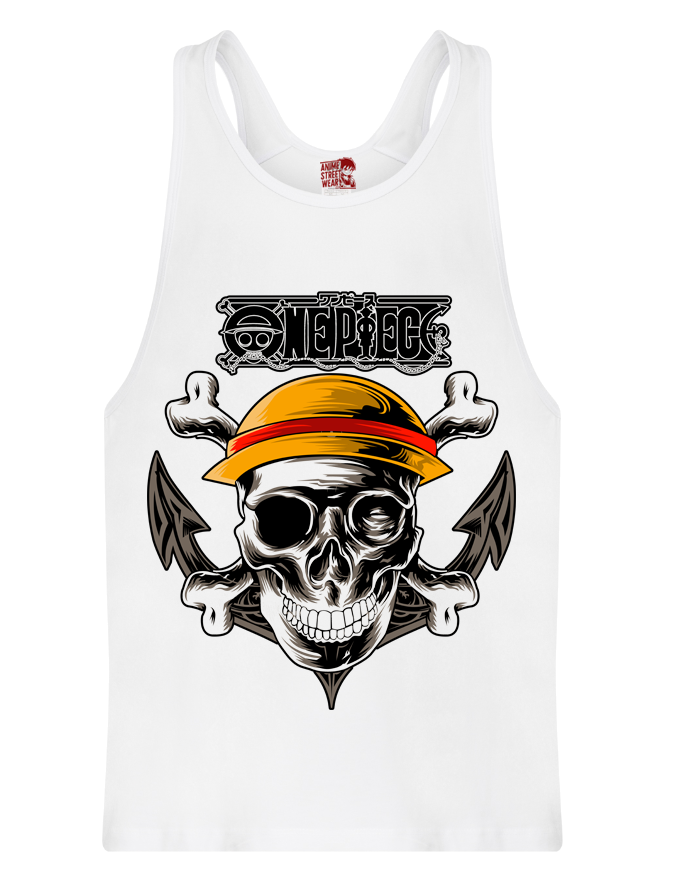 Tank Top Skull & Daggers One Piece  Ropa Anime Streetwear Pirata Oscuro